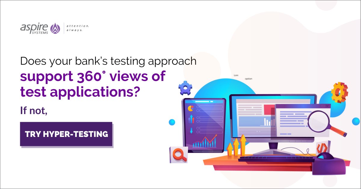 AspireBFSI's tweet image. With numerous #testing cycles conducted on a daily, it’s no easy feat keeping a track of individual #testapplications. Hyper-testing backed by AI comes to your bank’s rescue. ter.li/euffu3

#qualityengineering #testautomation #AI #bankingtechnology
