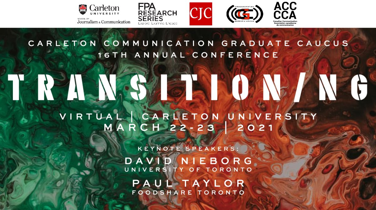 My fellow co-chairs and I are so EXCITED for this year's virtual CGC Conference: Transitioning. Happening March 22 and 23, register here: forms.gle/hq8GXszbXrcmHM…

#CGCTransitioning2021 #FPAResearchSeries #CarletonCGC