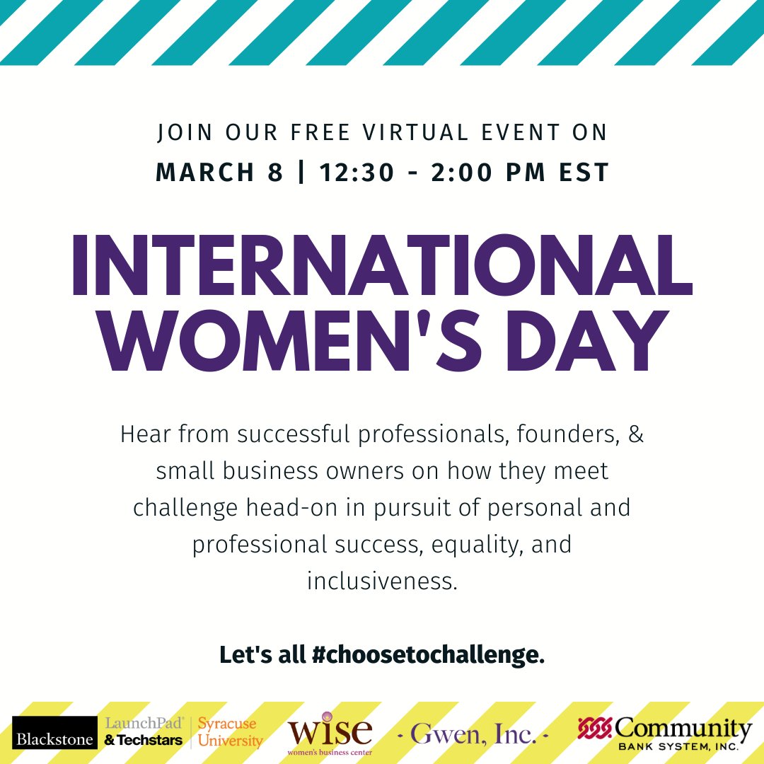 Join our FREE Virtual Event on March 8 at 12:30PM EST! #ChooseToChallenge #IWD2021  ow.ly/TTPG50DPWWe