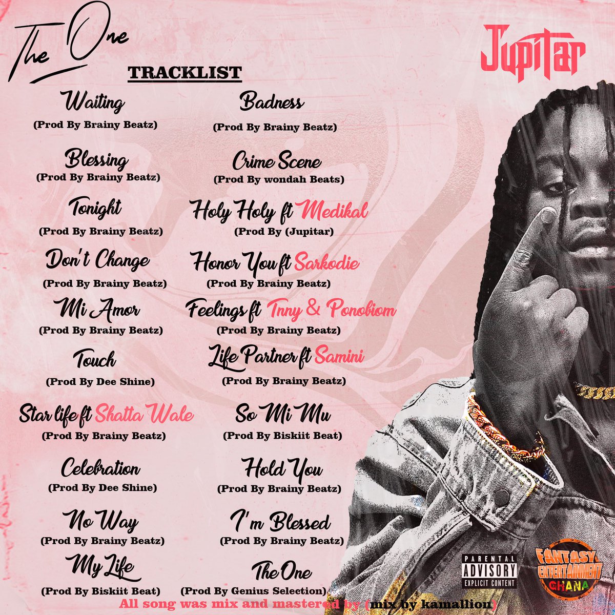 ShattaSZN's tweet photo. It is coming... PRE-ORDER NOW!!!!

@JupitarOfficial presents #TheONE album. #JupiTAR 🇬🇭🇬🇭🔥🔥🔥

Featured Artists: 
@BardManTinny
@shattawalegh
@AmgMedikal
@ponobiom
@sarkodie
#Samini

#GhanaIndependenceDay #Ghana  #IndependenceDay #TheONEalbum https://t.co/RdhqQ3e5pU