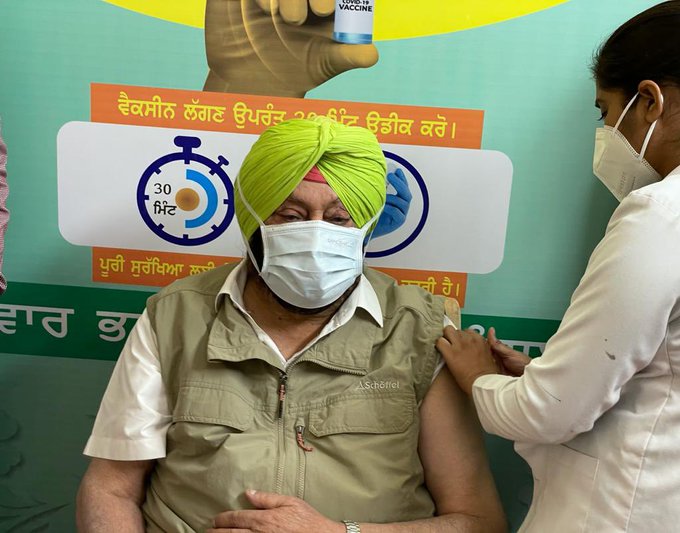 Coronavirus in Punjab: Punjab CM Captain Amarinder Singh on Friday took the first dose of the COVID-19 vaccine at a Civil hospital in Mohali.