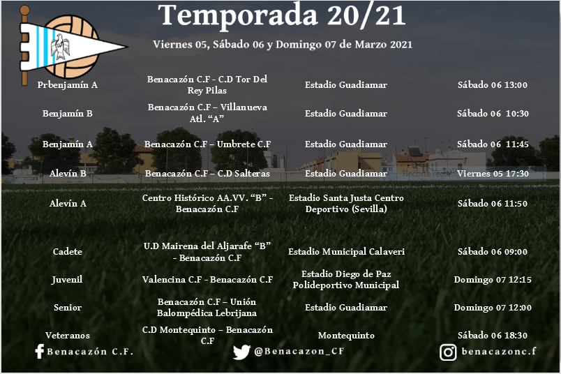 Benacazon_CF's tweet photo. Estos son todos los partidos de este fin de semana de nuestros equipos, apoya al benaca!! ⚽⚽ https://t.co/zokzA39EnV
