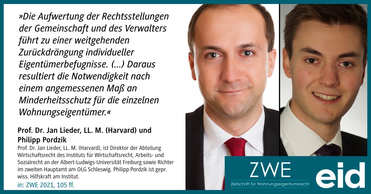 Das WEMoG und seine Auswirkungen auf den einzelnen Wohnungseigentümer - diesem Thema widmet sich die aktuelle ZWE. <a href="/eid_Wohnen/">eid Evangelischer Immobilienverband</a>
Hier geht's zum kostenlosen Probeabo: ch.beck.de/ZWE-kostenlos-…
#Wohnungseigentumsrecht #WEGReform #ZWE #CHBECK