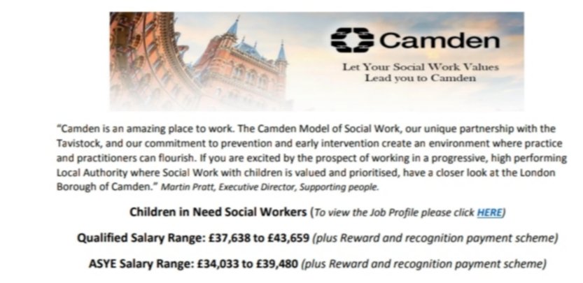 CamdenModelSW's tweet photo. Social Work jobs in Camden
Camden is an amazing place to work.... Click through the link for details
https://t.co/nl5ct6boQy https://t.co/ffXvIKlZkO