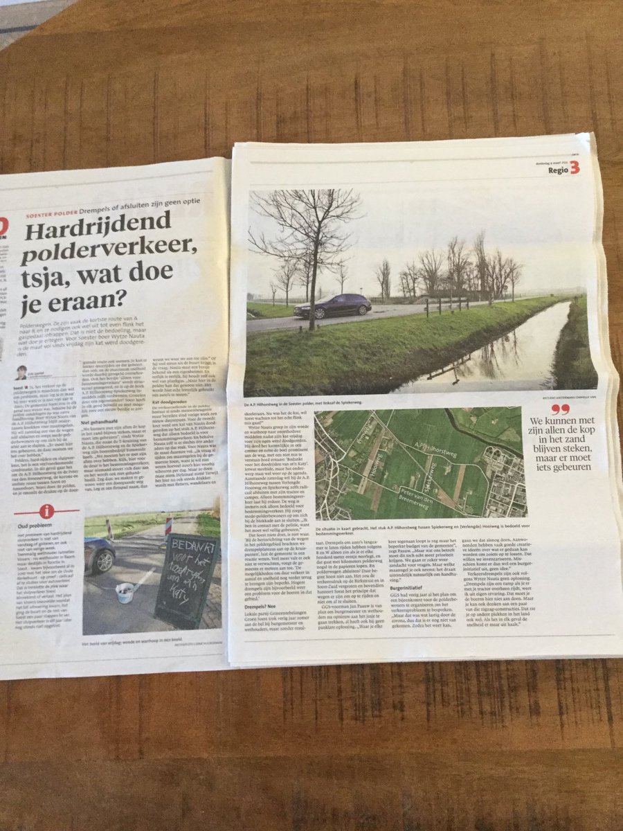 GGS_Soest's tweet photo. Sluipverkeer maakt van de #Soester #polderwegen een #racebaan . Verkeersremmende maatregelen zijn echt noodzakelijk. Nog steeds hebben we geluk dat er geen slachtoffers zijn geval met #fietsers of en #wandelaars. https://t.co/aYdvwRwEnk