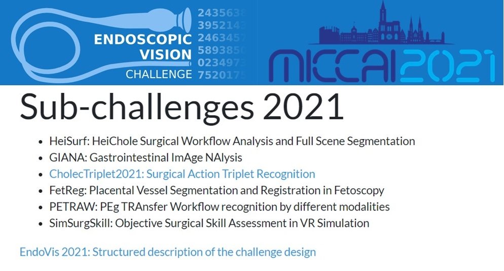 Stefanie Speidel@NCTDresden (@speidelstefanie) on Twitter photo Happy to announce that #EndoVis has been accepted at #MICCAI2021 with 6 exciting new sub-challenges, stay tuned for more details endovis.grand-challenge.org <a href="/lena_maierhein/">Lena Maier-Hein New: @lena-maier-hein.bsky.social</a> <a href="/DanStoyanov/">Dan Stoyanov</a> <a href="/Arnaud_Huaulme/">Arnaud Huaulmé</a> <a href="/SophiaBano/">Sophia Bano</a> <a href="/CammaLab/">CAMMA</a> <a href="/jbernoz/">Jorge Bernal</a> <a href="/annika_re/">Annika Reihl</a> <a href="/TobiRoss11/">Tobias Ross</a> #BiomedicalChallenges Happy to announce that #EndoVis has been accepted at #MICCAI2021 with 6 exciting new sub-challenges, stay tuned for more details endovis.grand-challenge.org <a href="/lena_maierhein/">Lena Maier-Hein New: @lena-maier-hein.bsky.social</a> <a href="/DanStoyanov/">Dan Stoyanov</a> <a href="/Arnaud_Huaulme/">Arnaud Huaulmé</a> <a href="/SophiaBano/">Sophia Bano</a> <a href="/CammaLab/">CAMMA</a> <a href="/jbernoz/">Jorge Bernal</a> <a href="/annika_re/">Annika Reihl</a> <a href="/TobiRoss11/">Tobias Ross</a> #BiomedicalChallenges