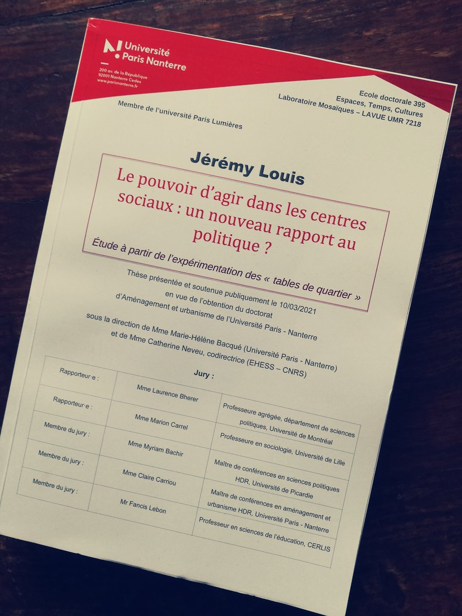 Je soutiens ma thèse sur les <a href="/centresociaux/">Fédération des Centres Sociaux de France (FCSF)</a> ce mercredi 10 Mars à 15 heures. Elle sera retransmise en visio-conférence. DM pour les intéressé.e.s!