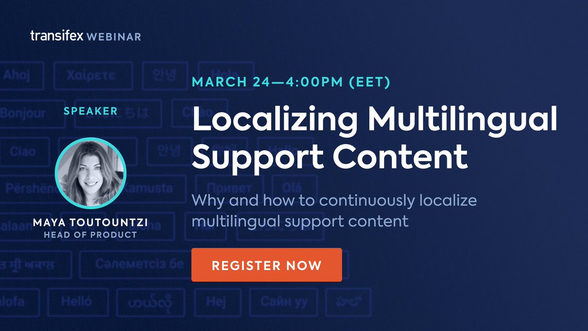 transifex's tweet image. [LIVE WEBINAR], How to seamlessly connect your Zendesk Help Center with Transifex so that you can streamline your translation workflow.
☑️ Register: hubs.ly/H0HMQDc0 #ΤxWebinar #ContinuousLocalization #ZendeskIntegration