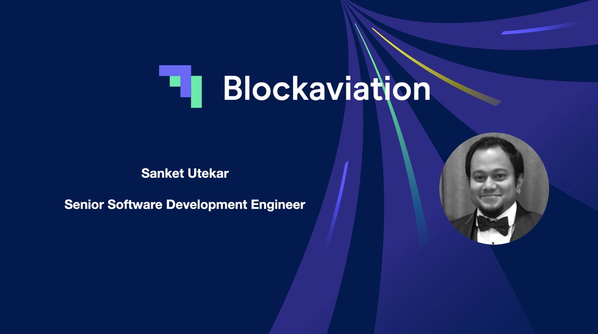 Blockaviation's tweet image. Pleased to announce that Sanket Utekar is joining the team at @Blockaviation as a Senior Software Development Engineer.

Sanket has extensive experience in developing scalable production ready solutions. It's great to have his experience on-board at Blockaviation.