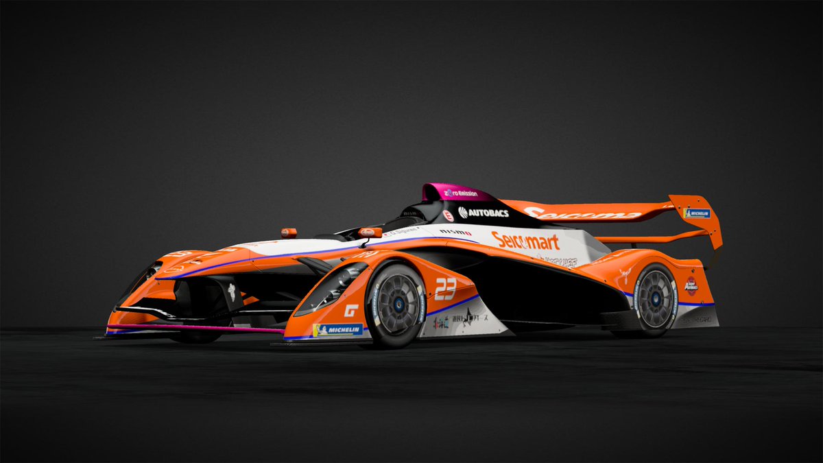 TeamSecoma's tweet photo. マシン名：Team Secoma FE 002

チーム名：Team Secoma NISSAN

No.43
セバスチャン・ガラッテル (Sebastien Garatell)
@KyGaraiya

No.23
グレイ・しぐれん (GRY Siguren)
@GRY_Siguren_ 

#FightTSM #GTS_FE https://t.co/inxRsQOq1P