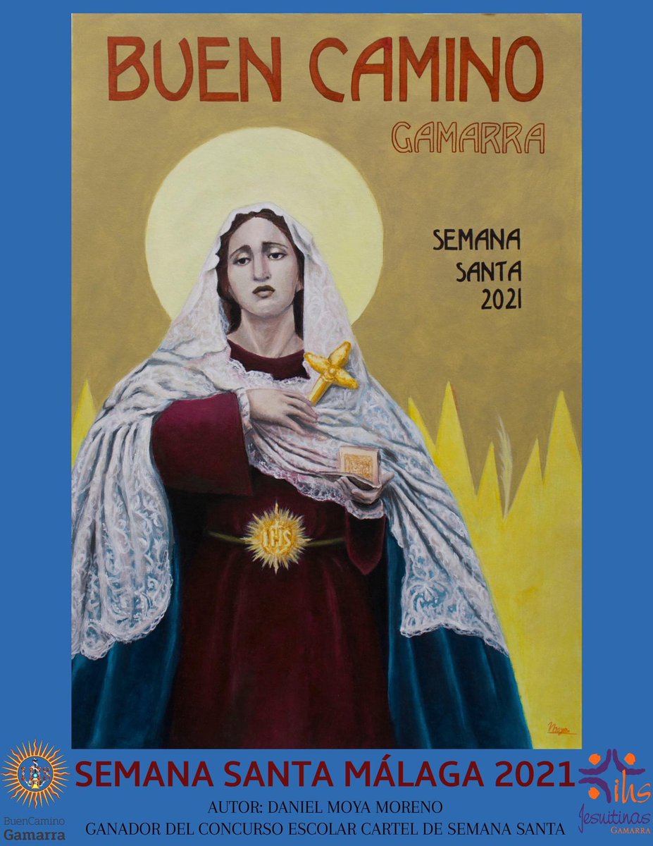 BuenCaminoMLG's tweet photo. Una vez terminado el concurso, presentamos el que es nuestro cartel para la #SemanaSanta de 2021, obra de nuestro antiguo alumno Daniel Moya Moreno. #CofradíasMLG https://t.co/ktUn0q90P4