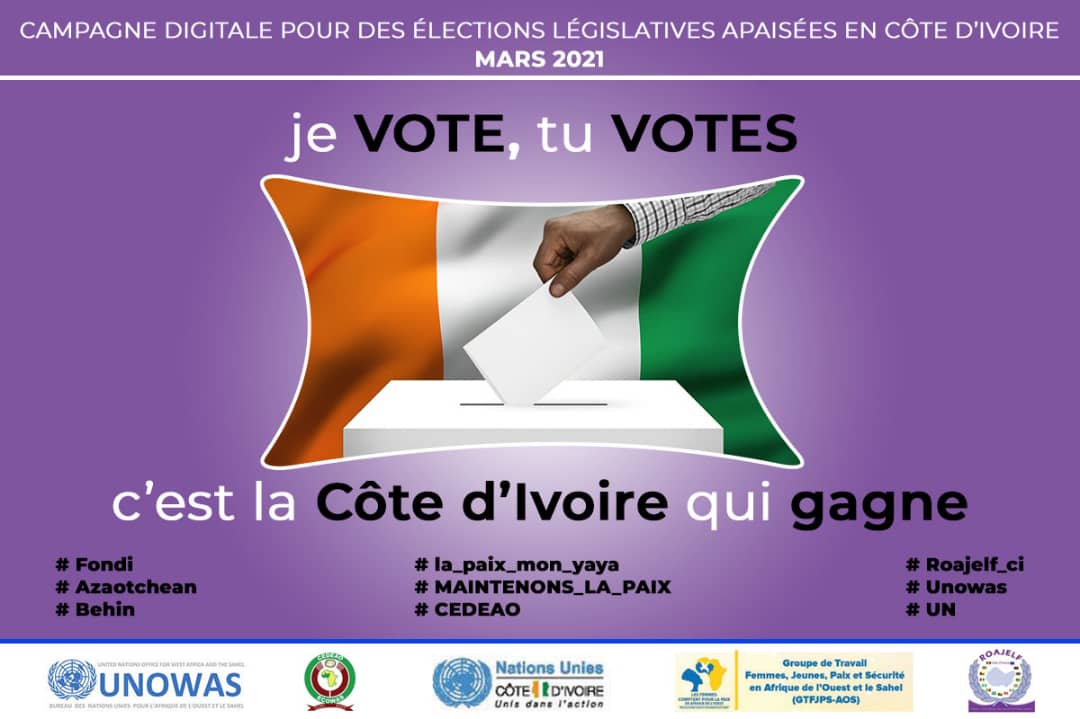 NGUESSAN0604's tweet photo. Allons accomplir l'acte civique ce samedi 06 mars 2021 !
Je vote, tu votes, c'est la Côte d'Ivoire qui gagne !
Acceptons les résultats ! 

******ÉLECTION, C'EST PAS GBAFOU******

#foundi
#Azaotchean
#Behin
#La_paix_mon_yaya
#MAINTENONS_LA_PAIX
#CEDEAO
#ROAJELF_CI 
#UNOWAS
#UN https://t.co/wSHoApVYaj