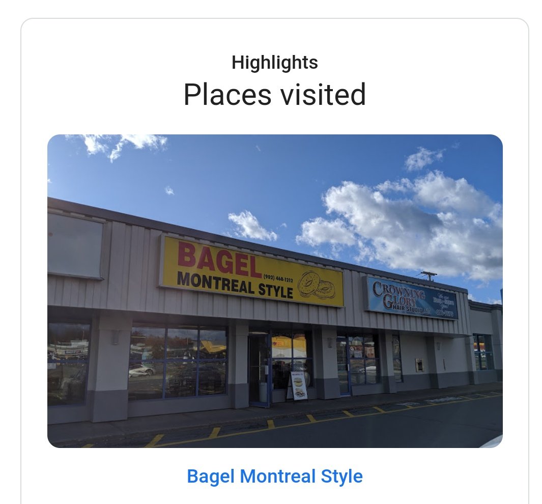 Our_HomeRoom's tweet photo. I've got to agree with my #GoogleTimeline report for February on this one; Bagel Montreal Style in Dartmouth was 100% the outing to highlight last month! #SupportLocal https://t.co/3yksfMn0f7