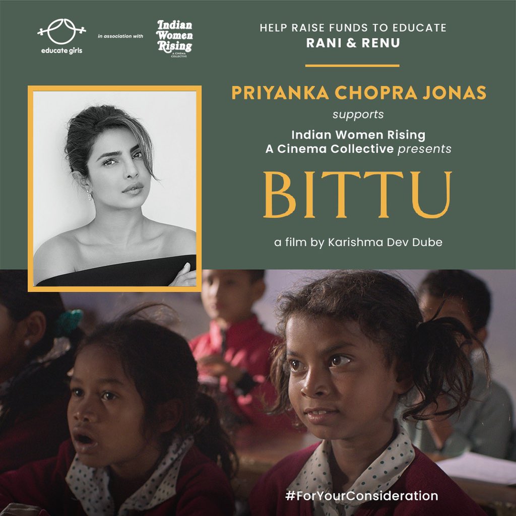 priyankachopra's tweet photo. Bittu, directed by @KarishmaDevDube is moving, raw and real. 
As soon as I saw it, I knew I wanted to help give it the attention it deserves.

(1/2) https://t.co/RH6af49c2U