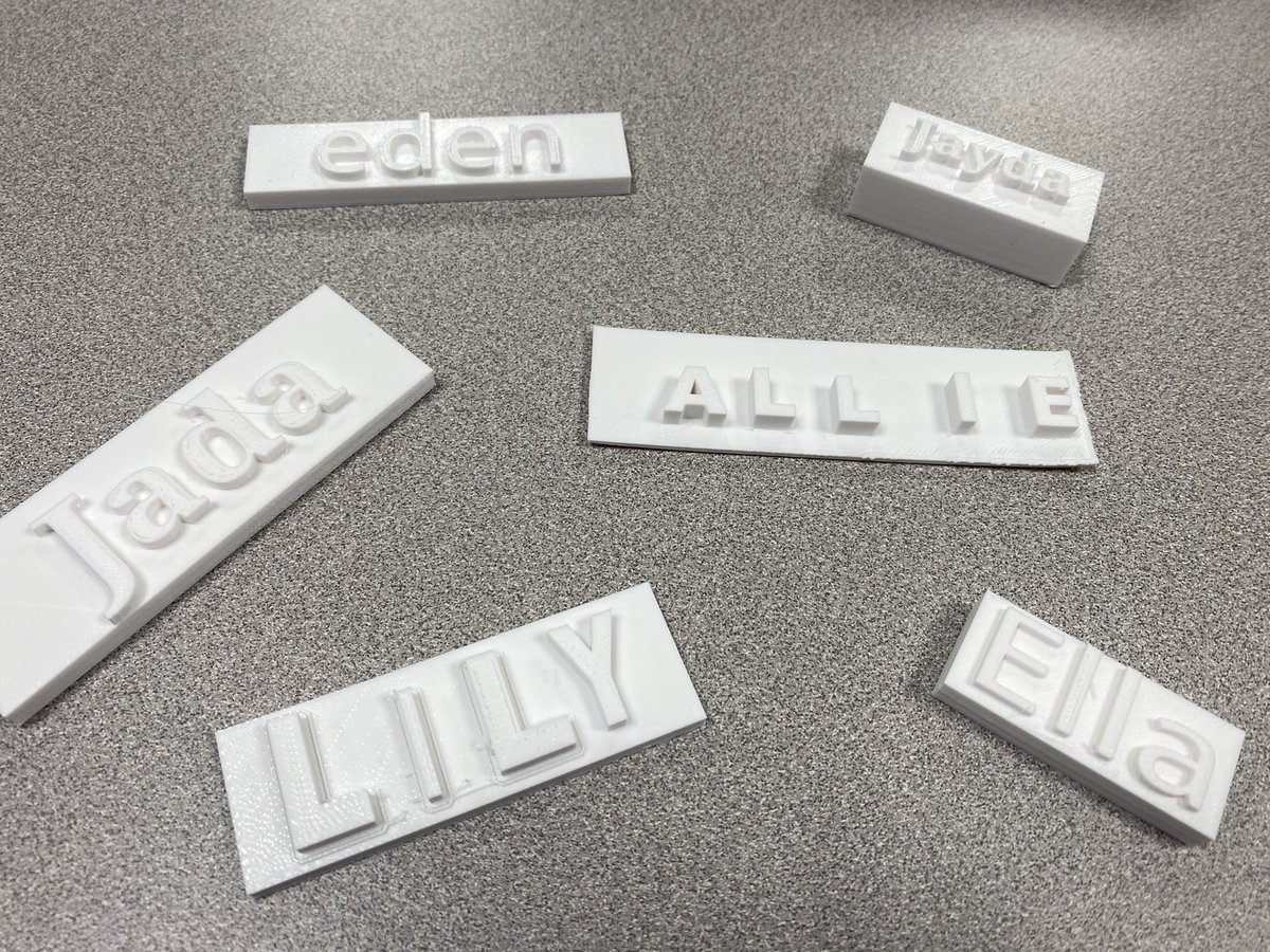 HtmsLibrary's tweet image. Super proud of my students’ perseverance as they have grappled with 3D design skills. Their very first 3D printed creations are below! Next week they will select a picture book & create a corresponding tactile design for VI learners. #trussvillelearns #htmscares @buildbetterbook