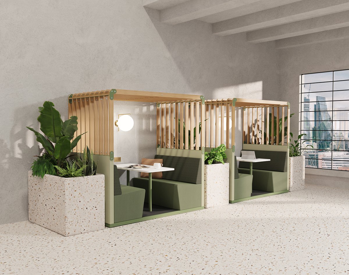 The wide range of size &amp; style options make the #new 'Bodyn' booths a versatile and practical choice for any workplace. An array of finish options, including highly #sustainable Bamboo slats, offer the a unique personality. sixteen3.co.uk/products/bodyn