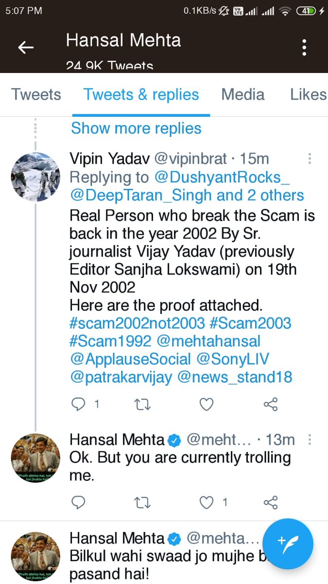 vipinbrat's tweet photo. When I showed the truth who has break the Famous Scam of #AbdulKarimTelgi the director #hansalmehta has blocked me. When the big celebrity who making the film didn't know about who really break the story back in 2002, how would you believe story shown is true.#scam2002not2003 https://t.co/iG2yQZIUeJ