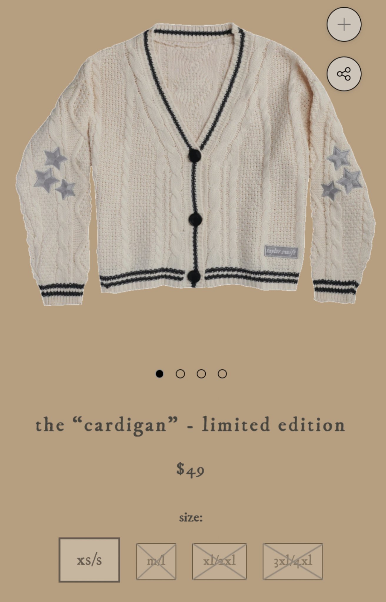 Taylor Swift Folklore Authentic OFFICIAL The Cardigan