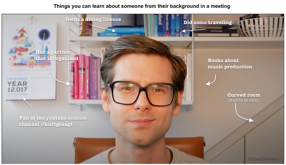 LenDebets's tweet image. Things you can learn from my background in meetings.
#zoom #teams #meetings #background #personal #hobbies #Insights