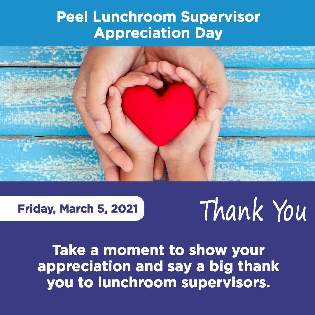 Today is Lunchroom Supervisor Appreciation Day! Take a moment to tell your lunchroom supervisor how much you appreciate all that they do 💜