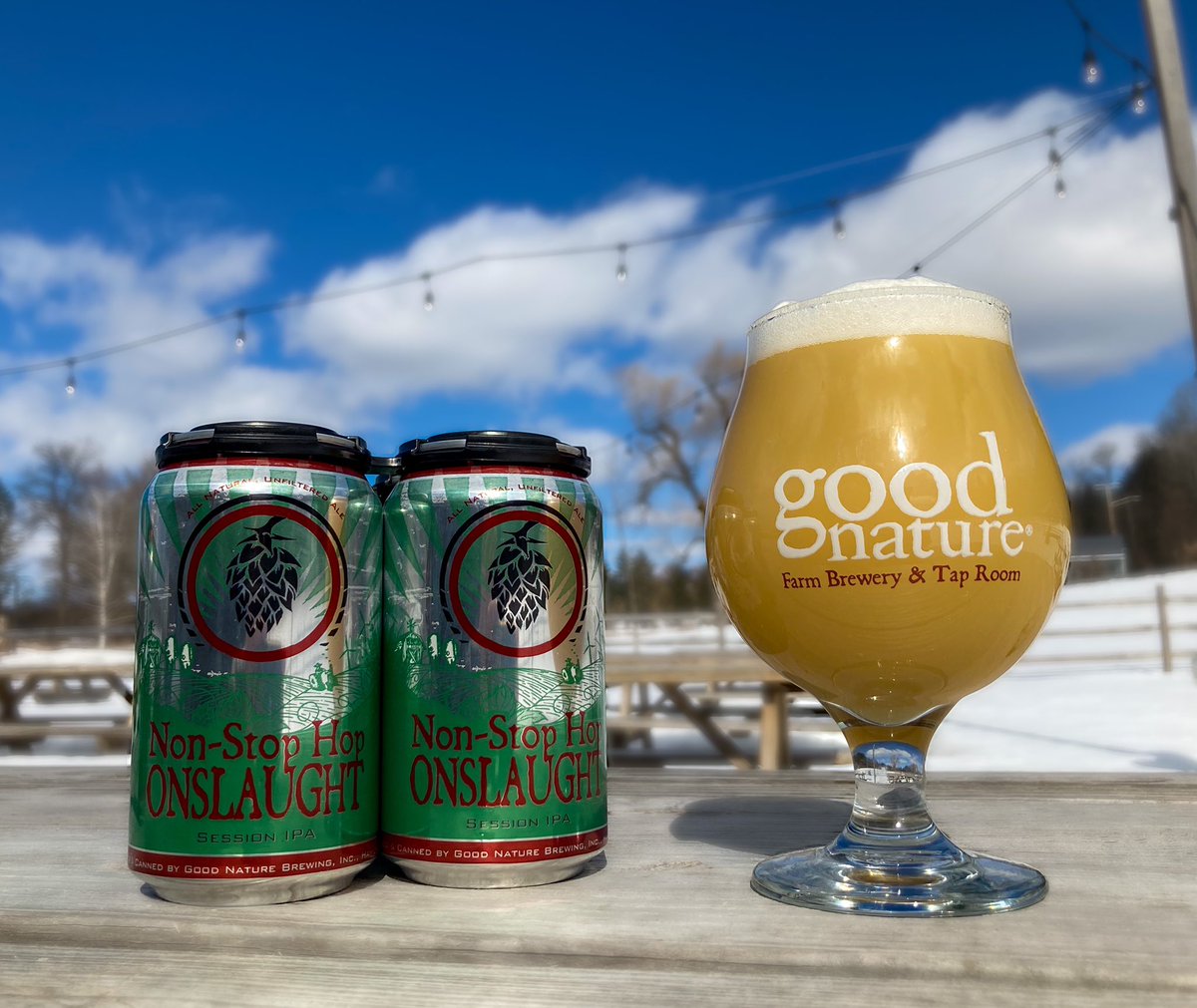It may be a bit until you’re soaking sun rays and sipping GN in our #BeerGarden

We packed up a fresh batch of #NonStop to get you a little closer 

Enjoy on site, ask at your favorite #craftbeer spot, or order growlers and cans for pick up or delivery at orderstart.com/goodnaturefarm…