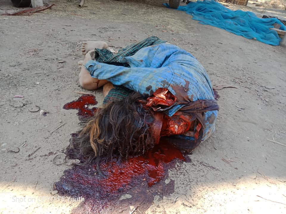 GRAPHICS: Two innocent civilians were hacked to death by Min Aung Hlaing's thugs in Kyaung Kone Gyi village, Pwint Phyu Township, Magway Region. 

#WhatsHappeninglnMyanmar #MilkTeaAllianceMyanmar #Mar5Coup