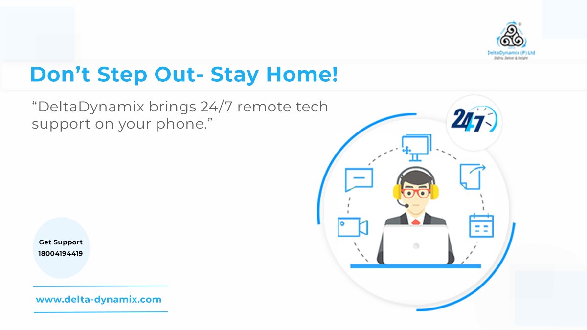 deltadynamix's tweet photo. Don't Step out- stay home!
DeltaDynamix brings 24/7 remote #tech support on your phone.
Get an instant &amp; appropriate solution from our professionally trained and well-experienced Tech Support team. 

📲 18004194419 &amp; get your device serviced by our certified IT professionals! https://t.co/OmsG1lLRuM
