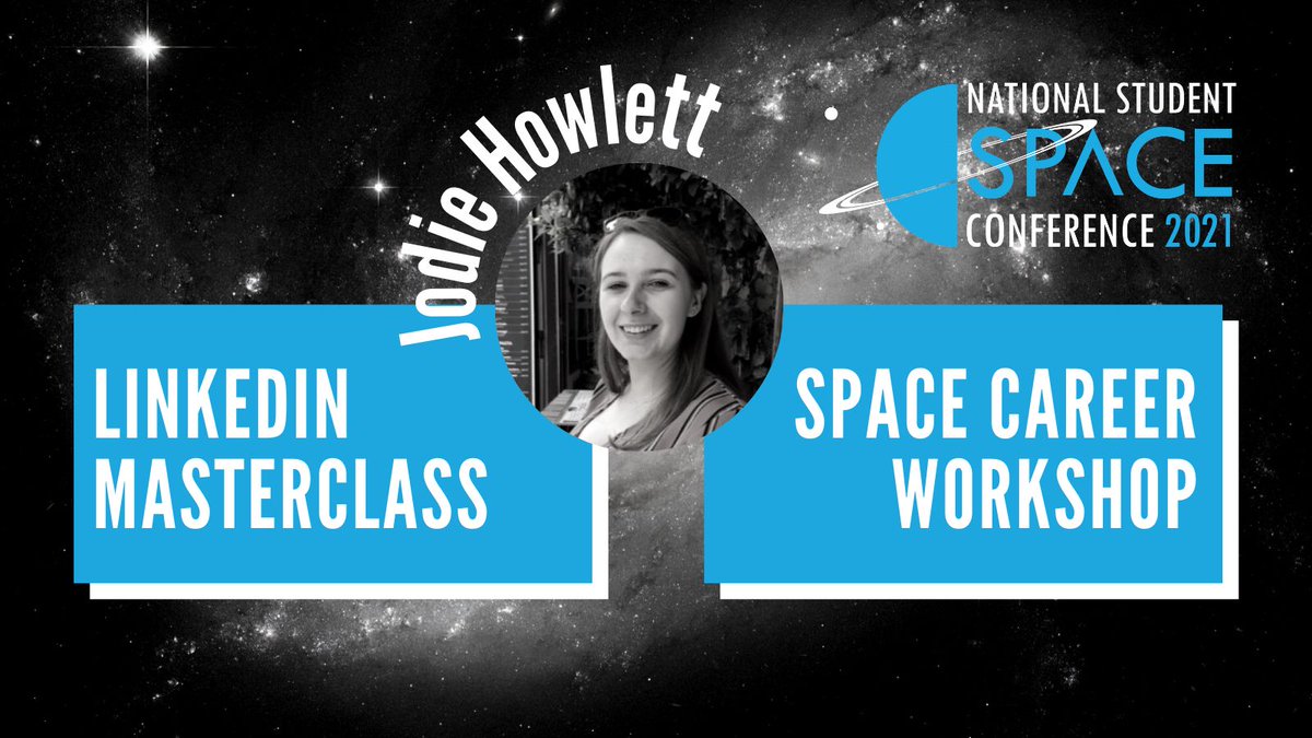 UKSEDS (@ukseds) on Twitter photo Who’a excited for #NSSC2021? 🙋
On Saturday and Sunday, we will kick off the day with <a href="/JodieHowlett/">Jodie Howlett 🛰⚙️🚀</a> presenting a LinkedIn Masterclass and a Space Career Workshop 👌🏻😍
FREE tickets still available at buff.ly/2yUd4OK Who’a excited for #NSSC2021? 🙋
On Saturday and Sunday, we will kick off the day with <a href="/JodieHowlett/">Jodie Howlett 🛰⚙️🚀</a> presenting a LinkedIn Masterclass and a Space Career Workshop 👌🏻😍
FREE tickets still available at buff.ly/2yUd4OK