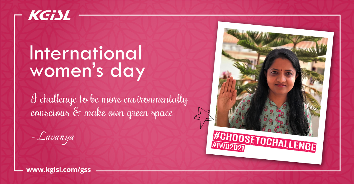 Lavanya is all set to celebrate the International Women’s Day with a challenge she makes for life

#ChooseToChallenge #IWD #IWD2021 #womenpower #InternationalWomensDay #KGiSLGSSLife #LifeatKGiSL #KGiSL