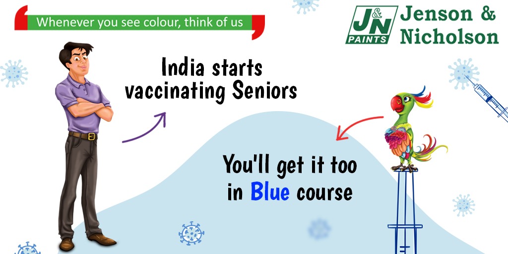jnplindia's tweet photo. India is now ready with the vaccine for Covid and senior citizens have already started getting their dose.

Our honorable Prime Minister Narendra Modi also took the vaccine shot to encourage everybody.

With time, we all will be free from the virus.

#TrueColours #JNPL #JenAndNic https://t.co/688Ra8hEsq