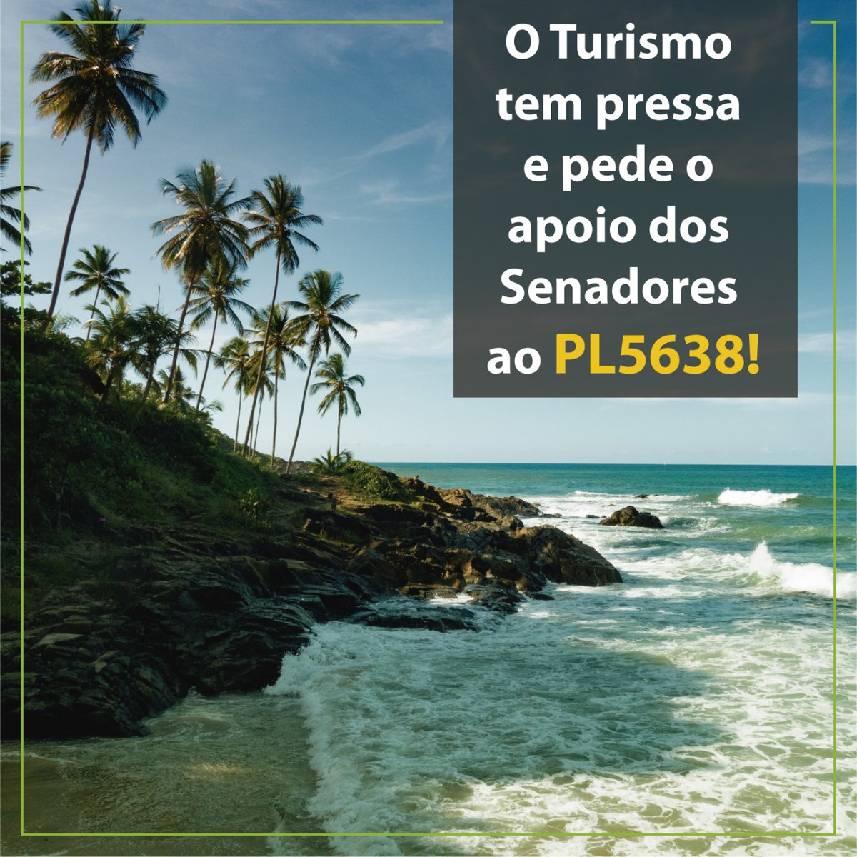 braztoa's tweet photo. O Turismo apoia o Projeto de Lei 5638/2020, que está entrando em votação no Senado Federal! Este projeto vai disponibilizar ações emergenciais para todo o setor combater a crise econômica causada pela pandemia. Apoie e compartilhe!
#braztoa #pl5638 #turismo #juntospeloturismo https://t.co/KhrezQliLZ