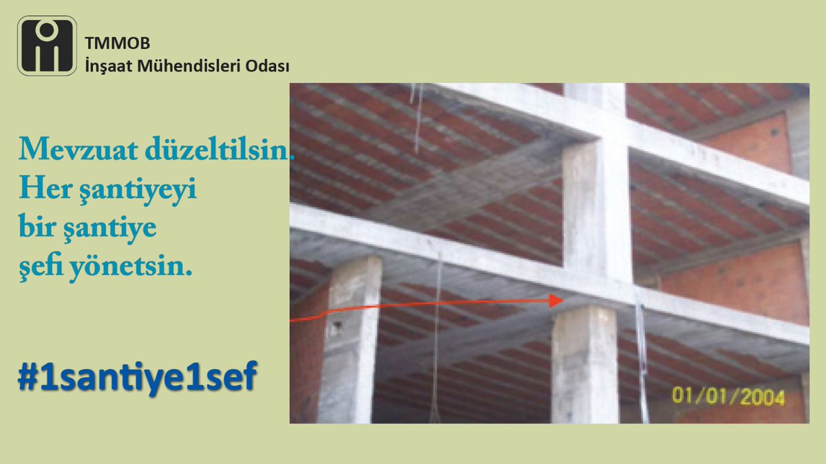 Mevzuat düzeltilsin!
Her şantiyeyi bir şantiye şefi yönetsin.
#1santiye1sef