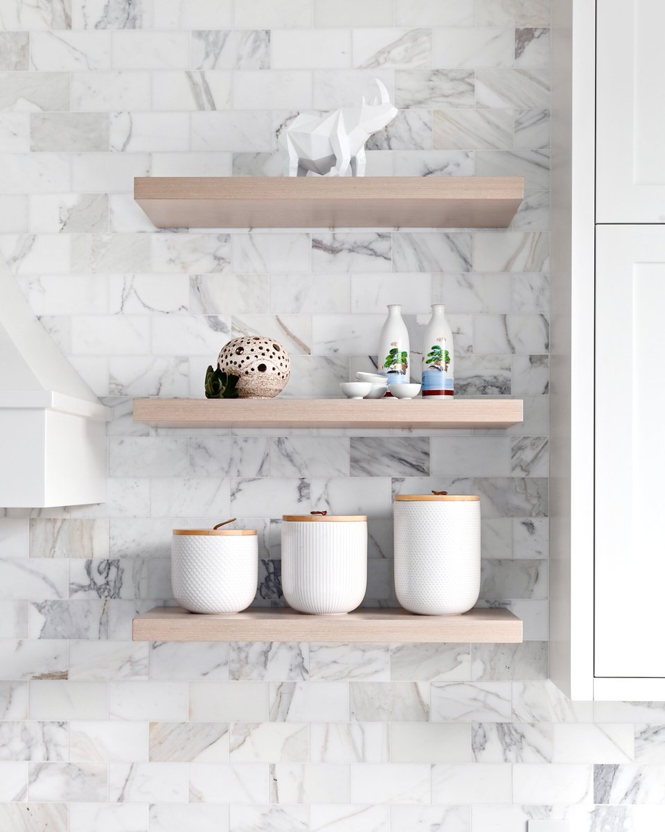 The Prince Edward II Residence / Coffee, sugar and personality!
.
Floating shelves in the kitchen are a great way to utilize unused space and add a SPLASH of personality on your backsplash!
.
@turcohomes
@provokestudios