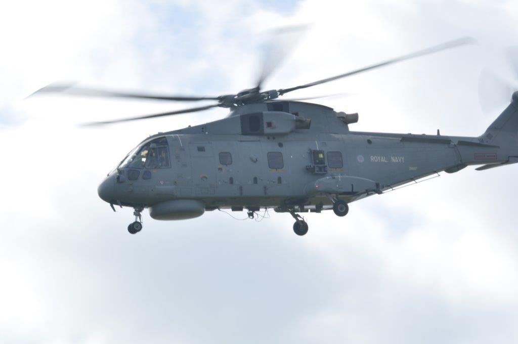 #EH101 Merlins ZH827 of @820NAS + ZH857 of @824NAS of @RNASCuldrose completing winch checks and finals before departing the airfield this afternoon #flynavy #fleetairarm @RoyalNavy