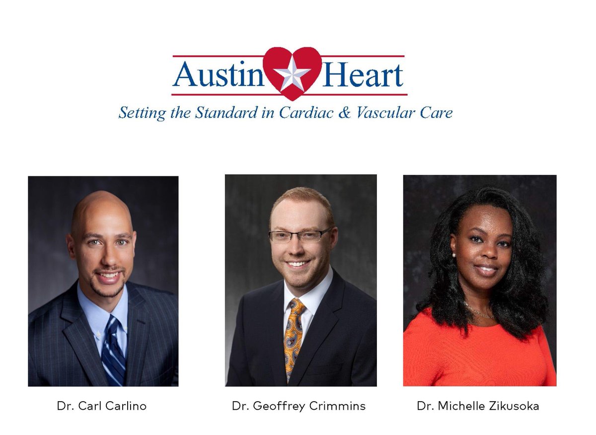 We've been taking care of hearts in Cedar Park for 12+ years. We’ve expanded and have immediate avail for appts. Drs. Carlino, Crimmins and Zikusoka are in our new location, 1401 Med Pkwy Bldg. B, Ste 300, next to CPark Reg Med Center. Call (512) 249-7190. #cedarparktx #heartdocs