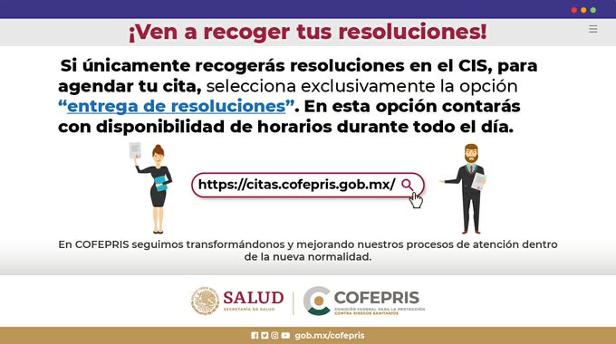 COFEPRIS's tweet image. Estimado usuario del CIS.