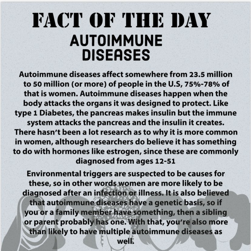 March is Women’s History Month, and we will once again take this month to share some facts about the impact of women in history as well as Facts of the Day! Today’s fact is about Autoimmune diseases, and its impact on women still today.