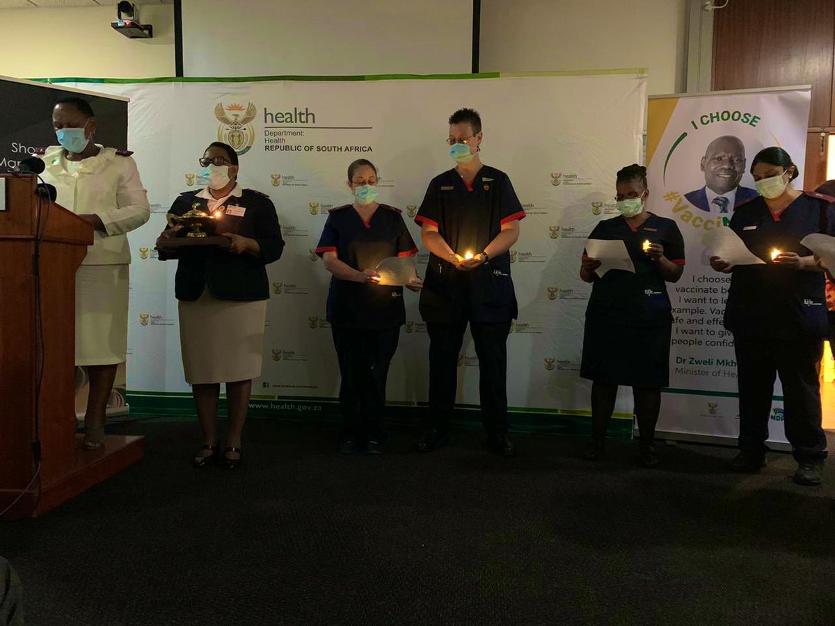 DrZweliMkhize's tweet photo. The Angelwings Awards have begun with The Nurse’s Pledge. The Minister of Health will confer the inaugural award to nurses who have been nominated by patients for their sacrifice during #COVID19. https://t.co/bM7g8rclIX