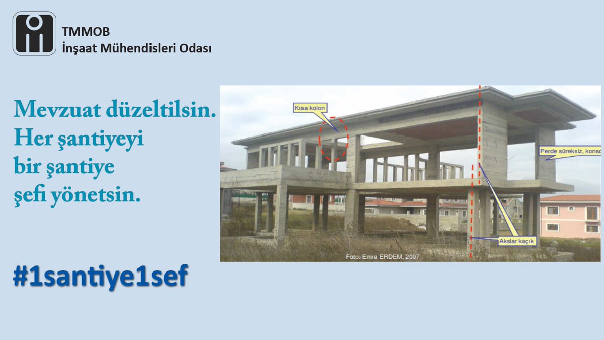 Enkaz başında “sessizlik” diye bağırmak istemiyorsan Şefsiz şantiyelere sessiz kalma!
#1santiye1sef