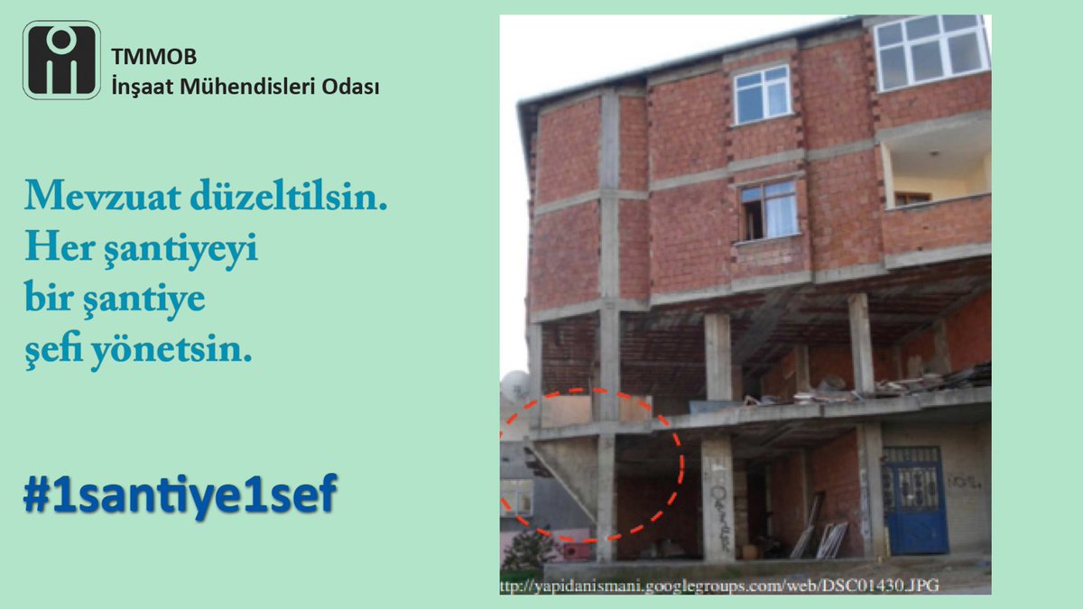 İşçi ölümlerinde Avrupa birincisi ve dünya üçüncüsüyüz. İnşaatlarda işçi sağlığı ve iş güvenliği sağlamak zorundayız.
Mevzuat düzeltilsin, her şantiyeyi sadece bir şef yönetsin.
#1santiye1sef
<a href="/imomerkez/">İnşaat Müh.Odası</a>
