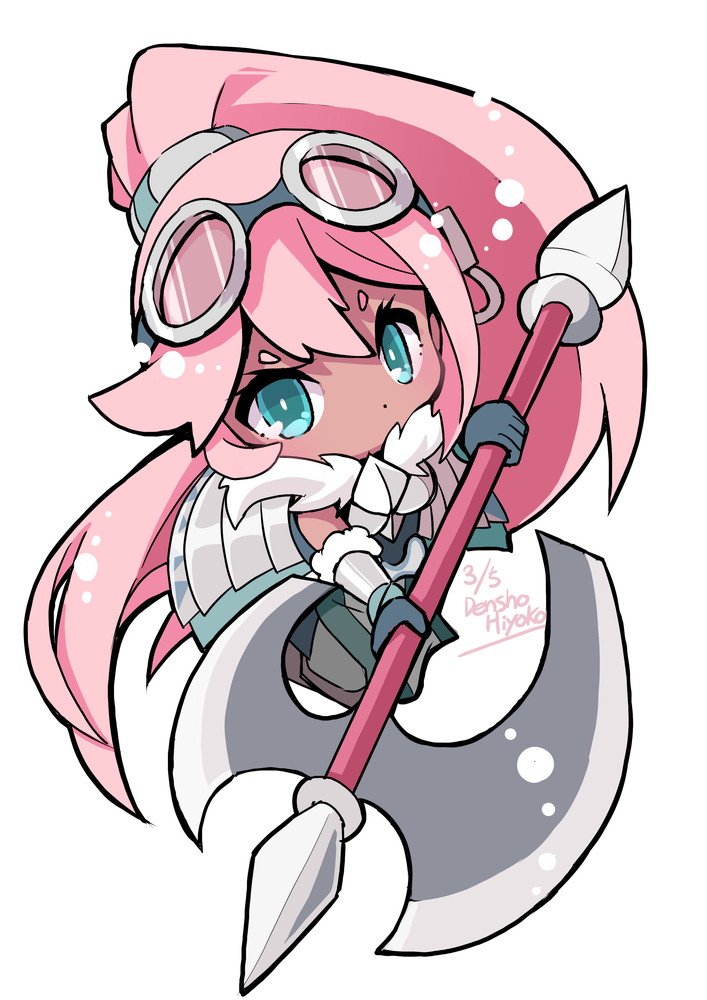 得物ぶん回すガリナちゃん 褐色肌のキャラってあまり描いたことなかったんでカラー 伝書ひよこ のイラスト