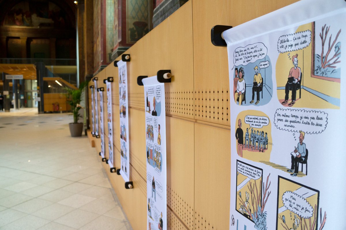 MecenatA's tweet photo. 👉 À découvrir dès maintenant : une exposition de certaines planches de la BD de Théo Calméjane "Plus vrai que nature" sur le centre @_AllSims.

📍 Dans l'ancienne Chapelle Sainte-Marie du @chu_angers.

👏 Un grand merci à @HexaRepro, mécène du CHU d'Angers, pour les impressions. https://t.co/9TsShdhysC