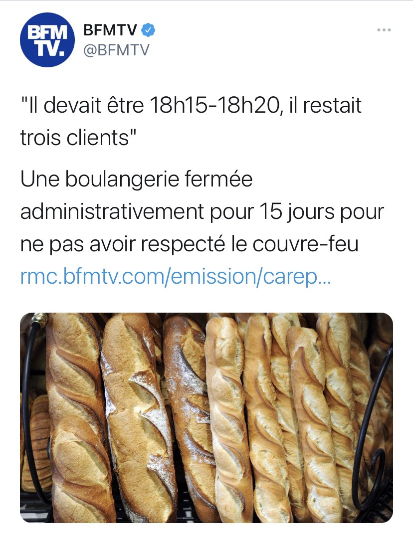 gabriellecluzel's tweet photo. La France, ce pays merveilleux où l’on fait chaque matin le décompte impuissant des émeutes de la veille mais où l’on verbalise sans pitié les épiciers et les boulangers qui ont baissé le rideau avec 10 minutes de retard... #CouvreFeu18h https://t.co/VCu0mADMVR