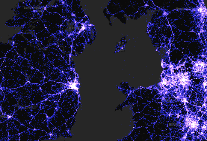 M_Nevin's tweet photo. Nice Cell Tower vis - be interesting to see 5G coverage when its added to the dataset,

Could form the basis of some great art if you stripped out the landmasses 

https://t.co/onqcNV2Jje https://t.co/pgedjUXyAc