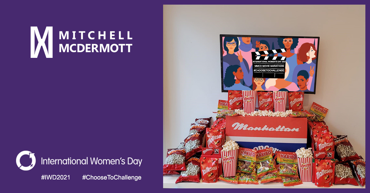 MitchMcDerm's tweet photo. To celebrate @womensday2021 we’re running a #ChoosetoChallenge themed Movie Marathon for our team, with a programme of inspirational movies to watch at home and cinema treat parcels to enjoy.
#InternationalWomensDay #IWD2021 #ChoosetoChallenge #BuildingEquality #MitchellMcDermott https://t.co/5bvvJGva6I