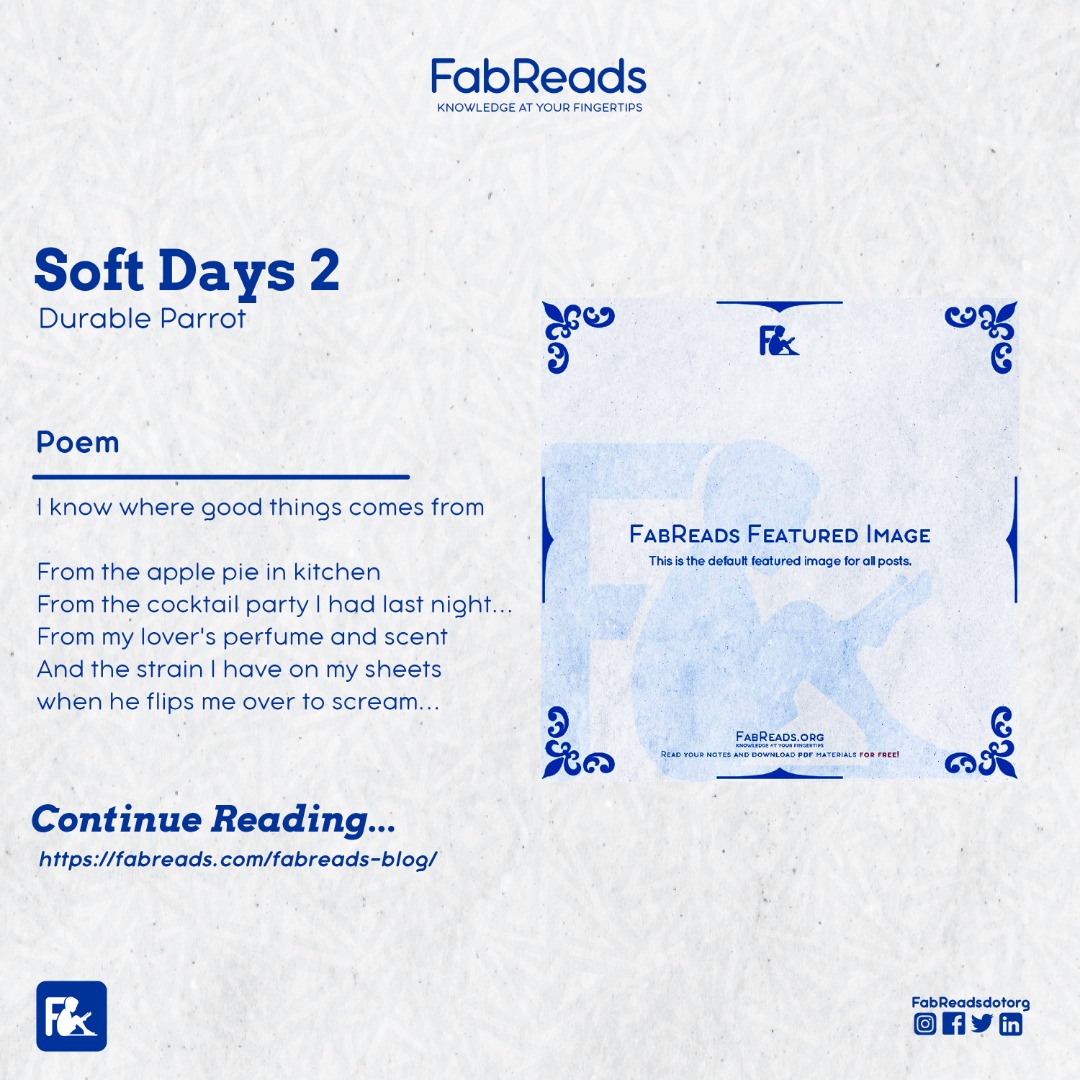 FabReadsdotcom's tweet photo. The second part to fill you up π
by @Priscillafalade
Check it out here: https://t.co/GWhnKg6Oyw
Enjoy π₯
#fabreads #poems #poetry #education #writing #WritingCommunity #books #HumansOfOAU #OAUTwitter https://t.co/Zpl4yFk2Aa