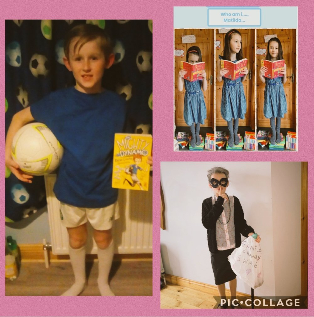 Boolavogue_NS's tweet photo. #WorldBookDay #themightydynamo #matilda #gangstagranny #dobbytheelf #RoaldDahl #kierancrowley #HarryPotter #JKRowling #dressup #3rd4thclass https://t.co/KC8D4JL5he