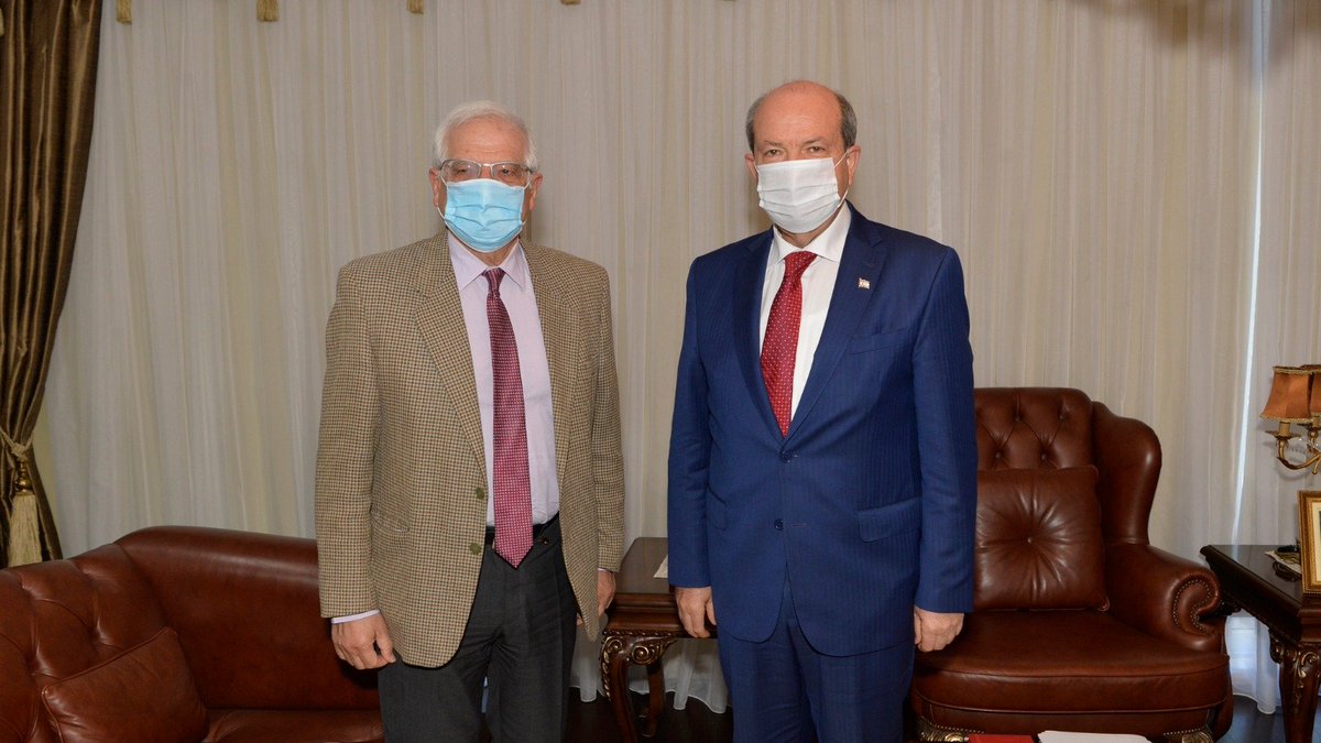 TRNC President Ersin Tatar received EU Foreign Relations Chief Josep Borrell in her office.