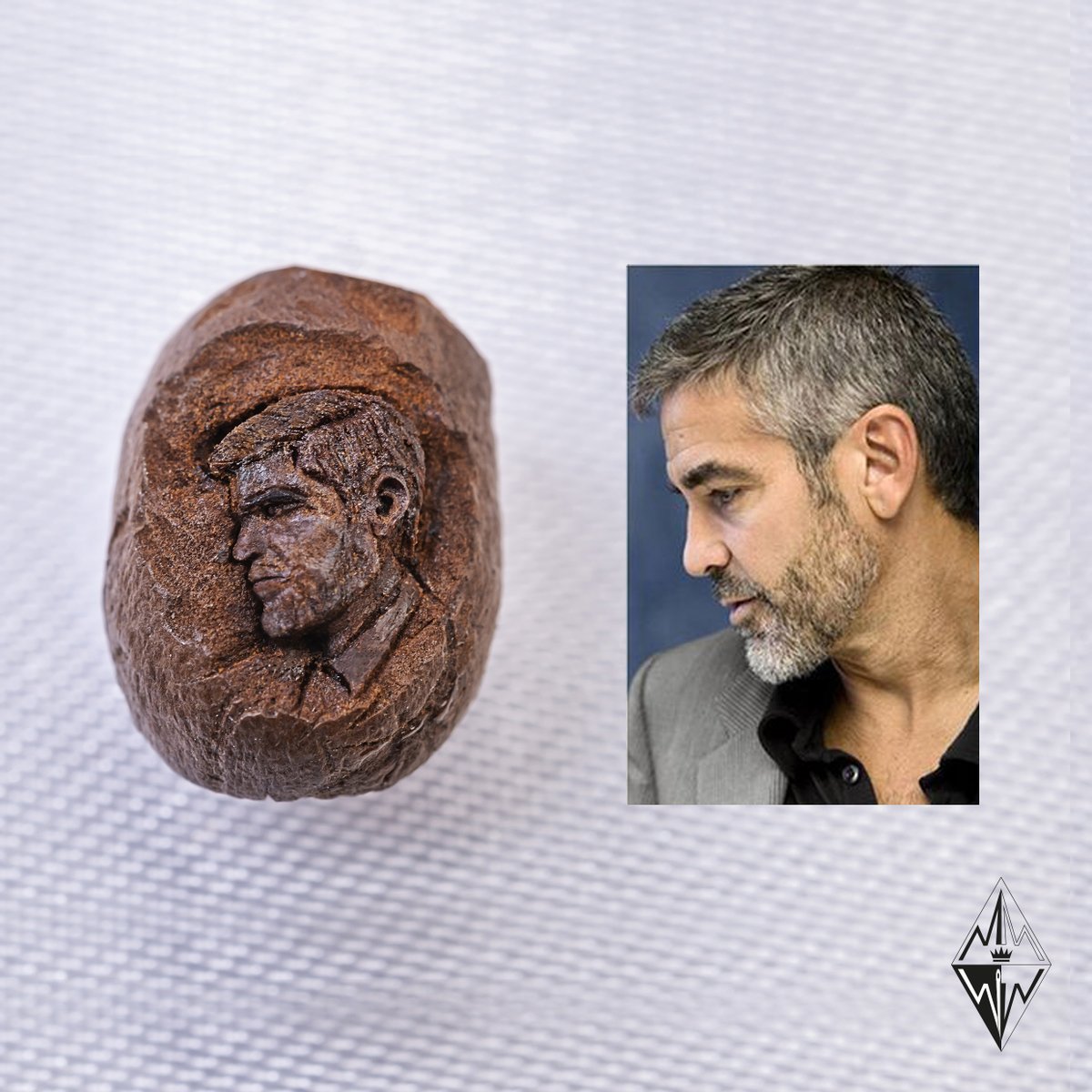 #HoldOn #goergeclooney face carved into a coffee bean.
When he first appeared on the <a href="/Nespresso/">Nespresso Global</a> TV Adverts I kept thinking to myself? "Maybe I should carve another coffee bean just like the one I did Queen Elizabeth II. #challenge #willardwigan #Coffee #FridayMotivation