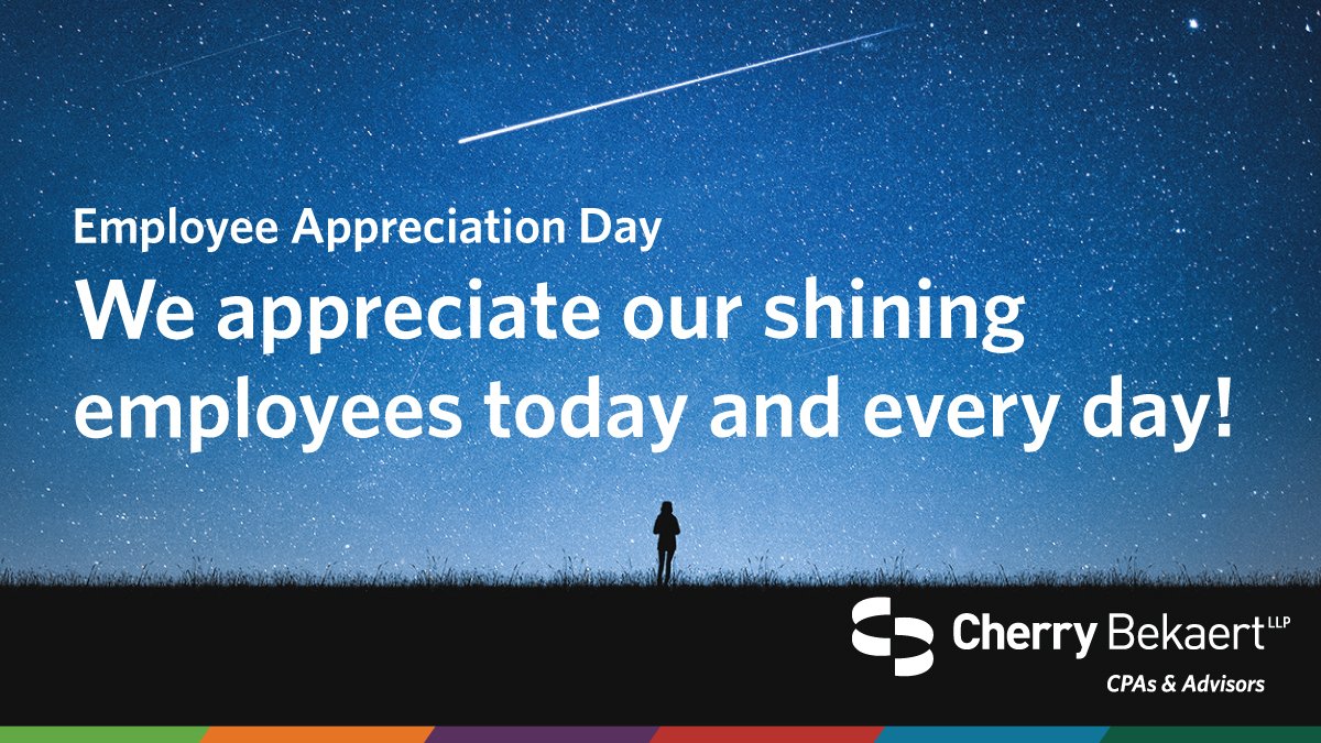 CherryBekaert's tweet photo. We would like to thank and celebrate all our employees on #EmployeeAppreciationDay. We appreciate everything you do! #ThankYou #OneFirm #BetterTogether https://t.co/sEtiWCoMKR